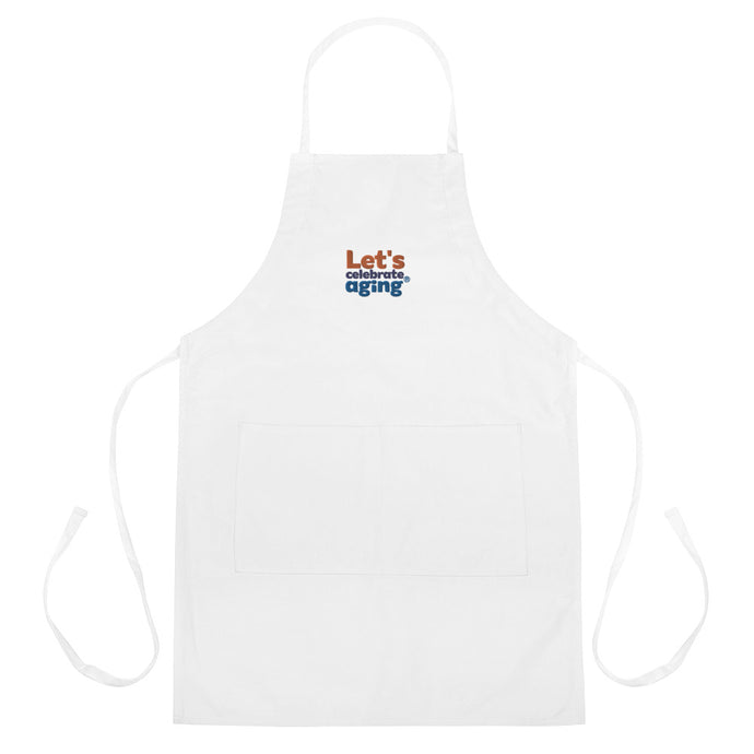 Let's Celebrate Aging Embroidered Apron
